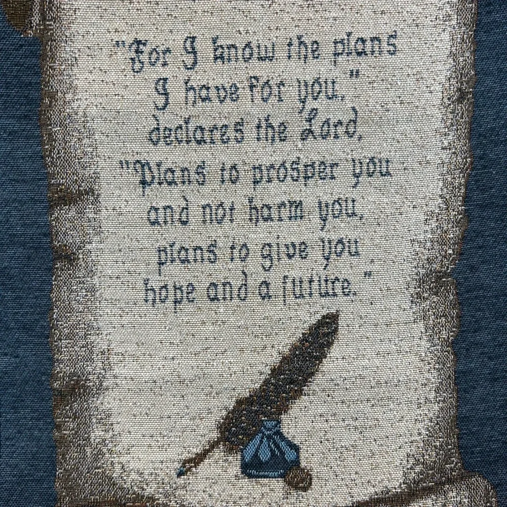 Manual Woodworkers & Weavers Jeremiah 29:11 Tapestry Wall Hanging Banner 13x18